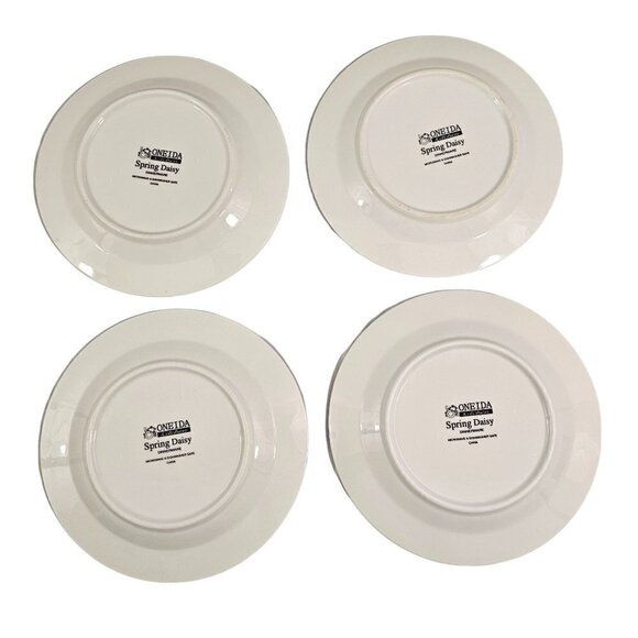 Oneida Spring Daisy Majesticware 8” Ceramic Salad Luncheon Plates – Set of 4 - Picture 2 of 11